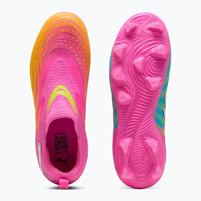 Children's football boots PUMA Future 9 Match LL FG/AG Jr poison pink/puma wht/sun stream/bright aqua/puma blk 4