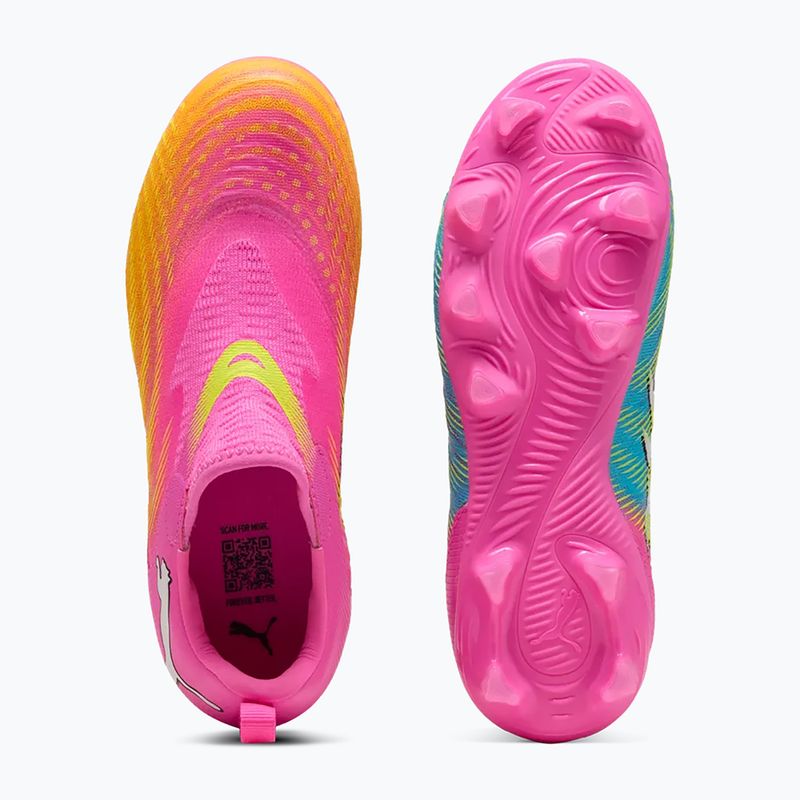 Children's football boots PUMA Future 9 Match LL FG/AG Jr poison pink/puma wht/sun stream/bright aqua/puma blk 6