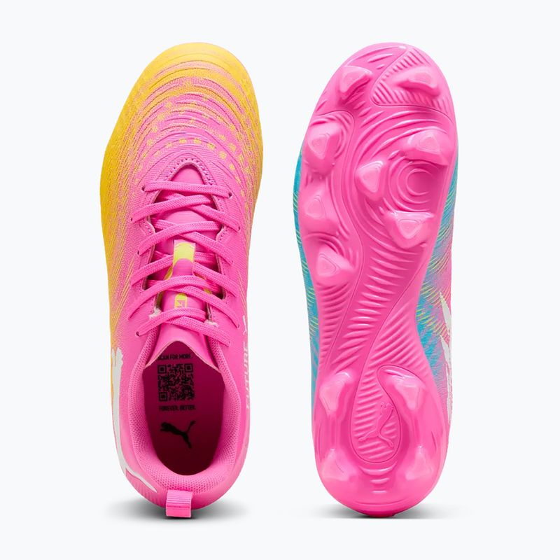 Children's football boots PUMA Future 9 Play FG/AG Jr poison pink/puma wht/sun stream/bright aqua/puma blk 3