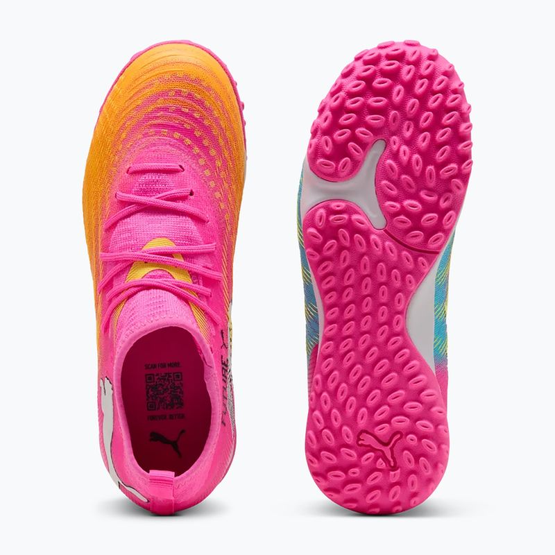 Children's football boots PUMA Future 9 Match TT + Mid Jr poison pink/puma wht/sun stream/bright aqua/puma blk 3