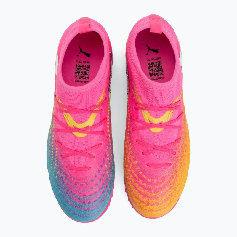 Children's football boots PUMA Future 9 Match TT + Mid Jr poison pink/puma wht/sun stream/bright aqua/puma blk 5