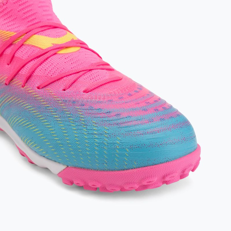 Children's football boots PUMA Future 9 Match TT + Mid Jr poison pink/puma wht/sun stream/bright aqua/puma blk 7