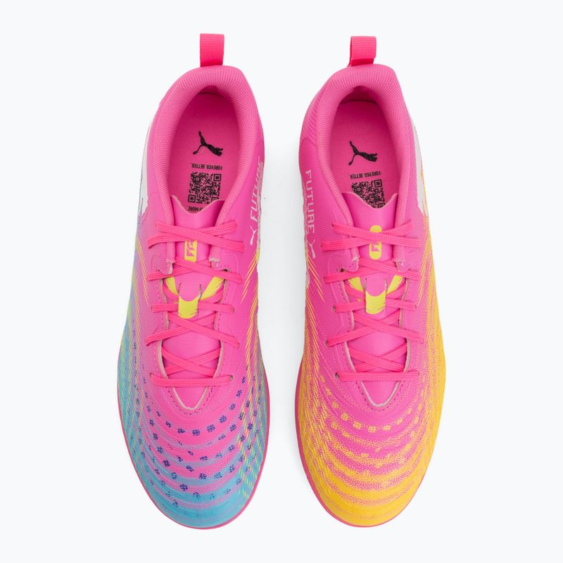 Children's football boots PUMA Future 9 Play IT Jr poison pink/puma wht/sun stream/bright aqua/puma blk 5