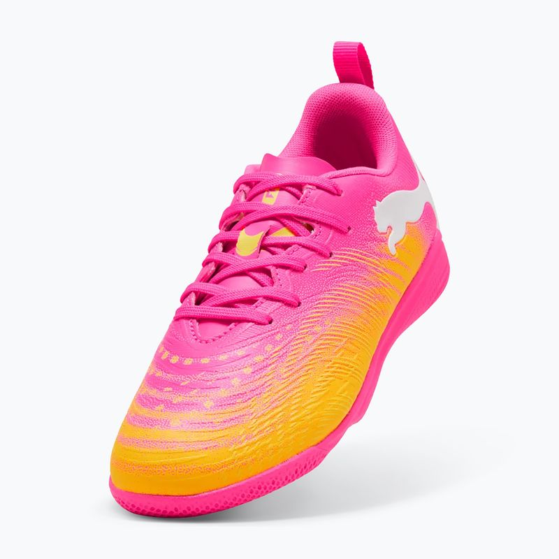 Children's football boots PUMA Future 9 Play IT Jr poison pink/puma wht/sun stream/bright aqua/puma blk 5