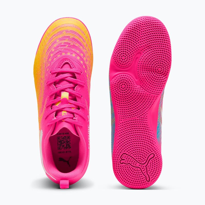 Children's football boots PUMA Future 9 Play IT Jr poison pink/puma wht/sun stream/bright aqua/puma blk 6