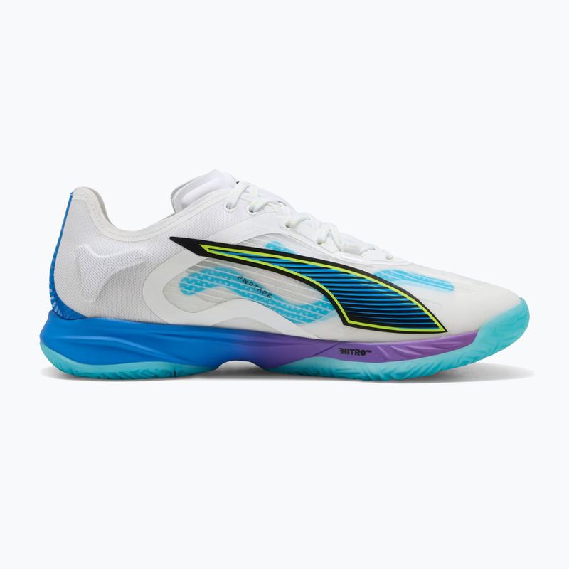 Handball shoes PUMA Accelerate Nitro SQD 4 Game On puma white/glowing red/ultra blue 9
