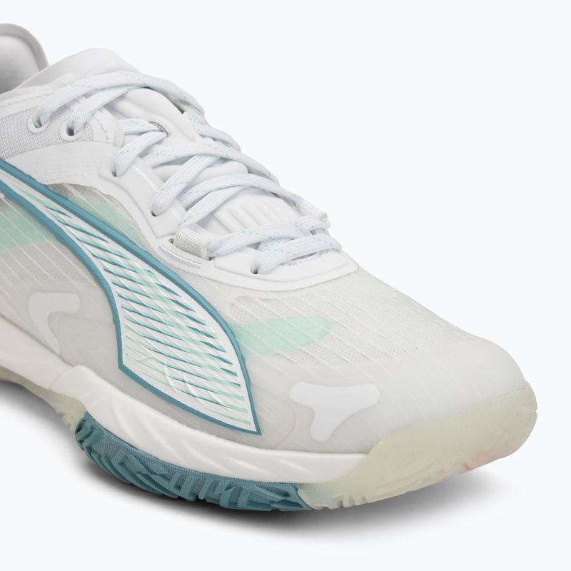 Women's handball shoes PUMA Accelerate Nitro SQD 4 Game On puma white/baltic sea blue/fresh water 7