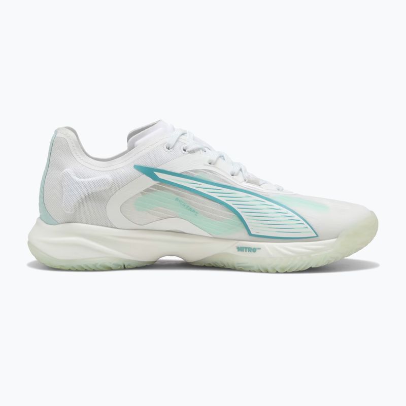 Women's handball shoes PUMA Accelerate Nitro SQD 4 Game On puma white/baltic sea blue/fresh water 9