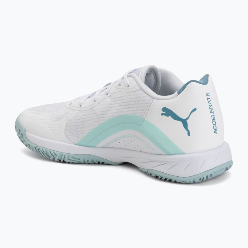 Handball shoes PUMA Accelerate Pro 4 Game On puma white/baltic sea blue/fresh water 3