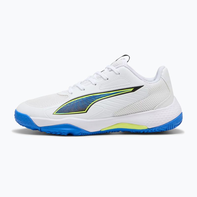 Children's handball shoes PUMA Accelerate 4 Game On Jr puma white/glowing red/ultra blue 8