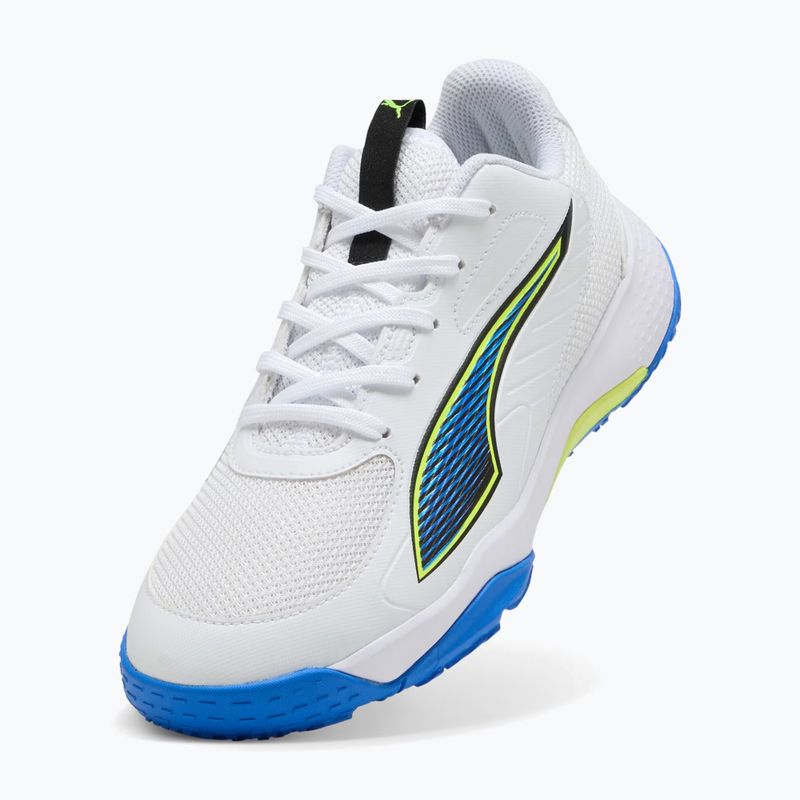 Children's handball shoes PUMA Accelerate 4 Game On Jr puma white/glowing red/ultra blue 10