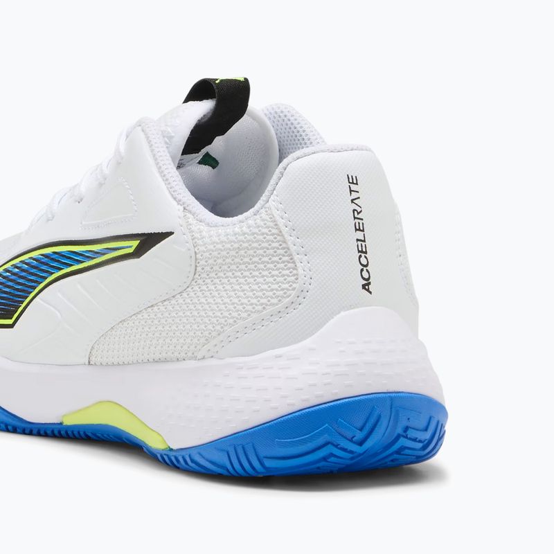 Children's handball shoes PUMA Accelerate 4 Game On Jr puma white/glowing red/ultra blue 13