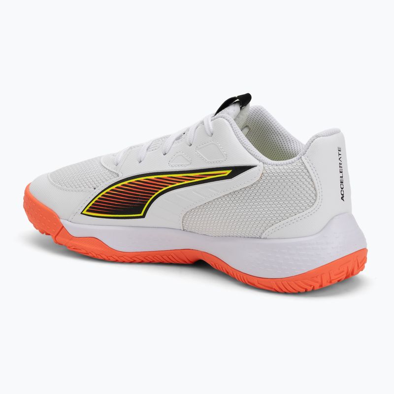 Children's handball shoes PUMA Accelerate 4 Game On Jr puma white/glowing red/ultra blue 3
