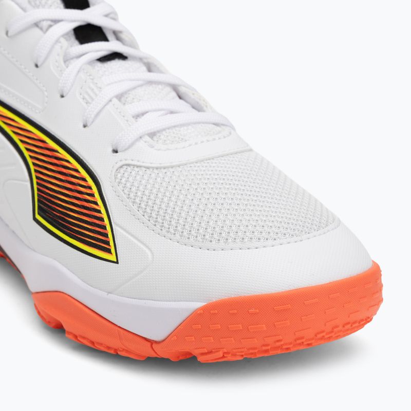 Children's handball shoes PUMA Accelerate 4 Game On Jr puma white/glowing red/ultra blue 7