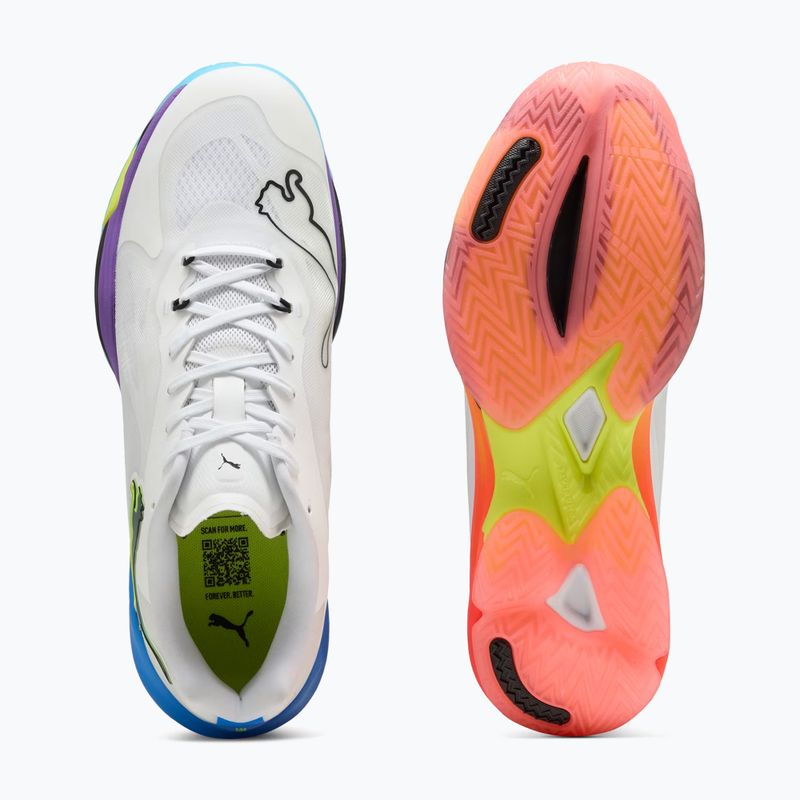 Handball shoes PUMA Vantage Nitro Game On puma white/glowing red/ultra blue 12