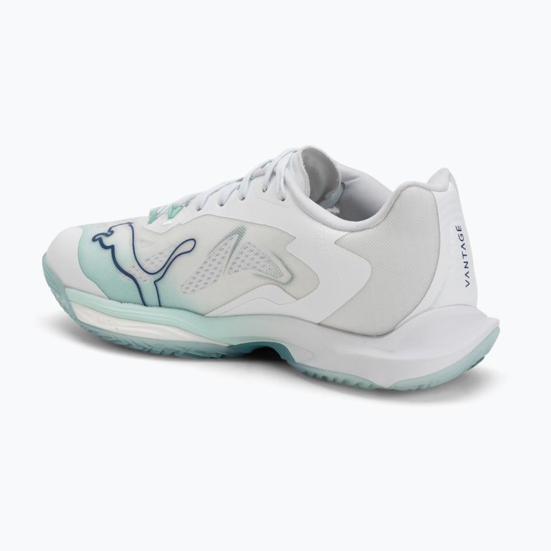 Women's handball shoes PUMA Vantage Nitro Game On puma white/baltic blue/fresh water 3