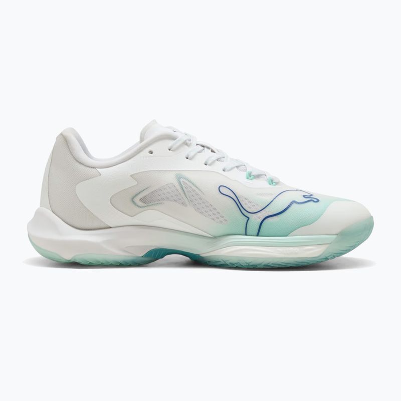 Women's handball shoes PUMA Vantage Nitro Game On puma white/baltic blue/fresh water 9