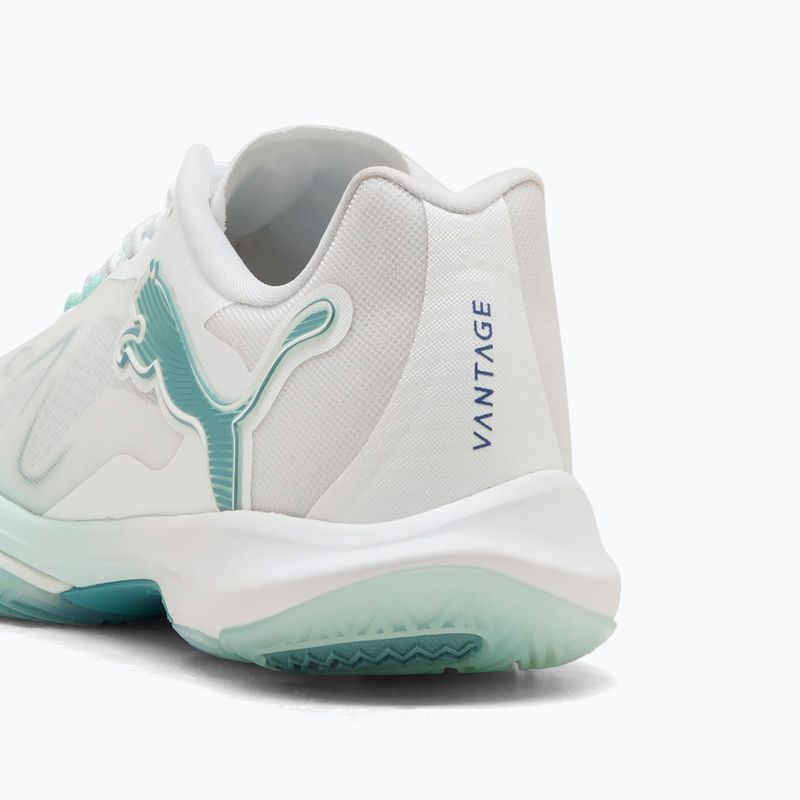 Women's handball shoes PUMA Vantage Nitro Game On puma white/baltic blue/fresh water 13