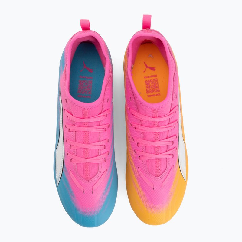 Children's football boots PUMA Ultra 6 Match FG/AG Jr poison pink/puma wht/sun stream/bright aqua/puma blk 5