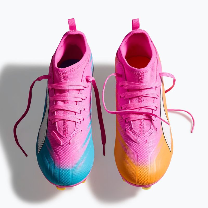 Children's football boots PUMA Ultra 6 Match FG/AG Jr poison pink/puma wht/sun stream/bright aqua/puma blk 6