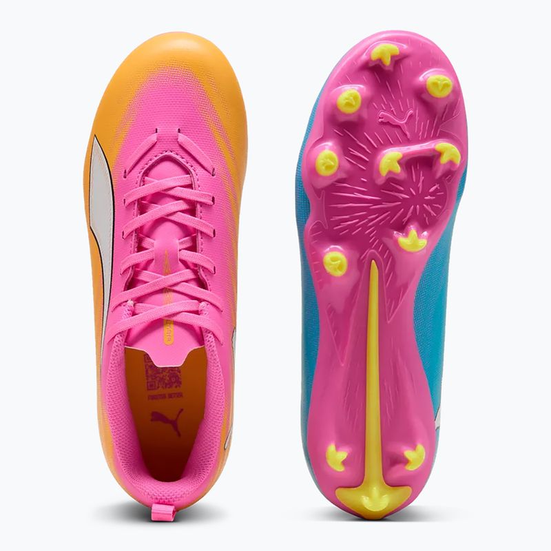 Children's football boots PUMA Ultra 6 Play FG/AG Jr poison pink/puma wht/sun stream/bright aqua/puma blk 6