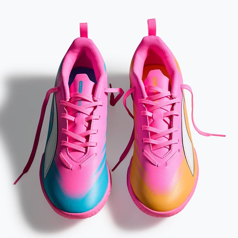 Children's football boots PUMA Ultra 6 Play TT Jr poison pink/puma wht/sun stream/bright aqua/puma blk 5