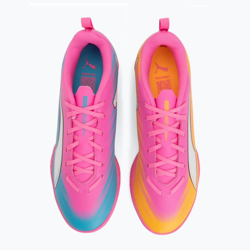 Children's football boots PUMA Ultra 6 Play TT Jr poison pink/puma wht/sun stream/bright aqua/puma blk 5