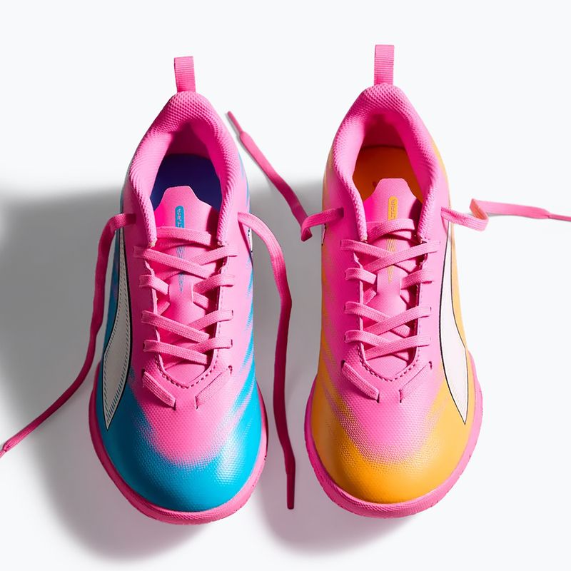 Children's football boots PUMA Ultra 6 Play It Jr poison pink/puma wht/sun stream/bright aqua/puma blk 5