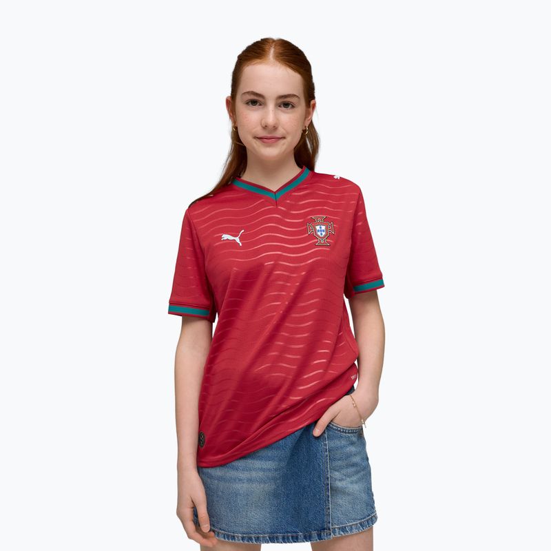 Children's football shirt PUMA FPF Portugal Home Jersey Replica Club Jr red/green 3