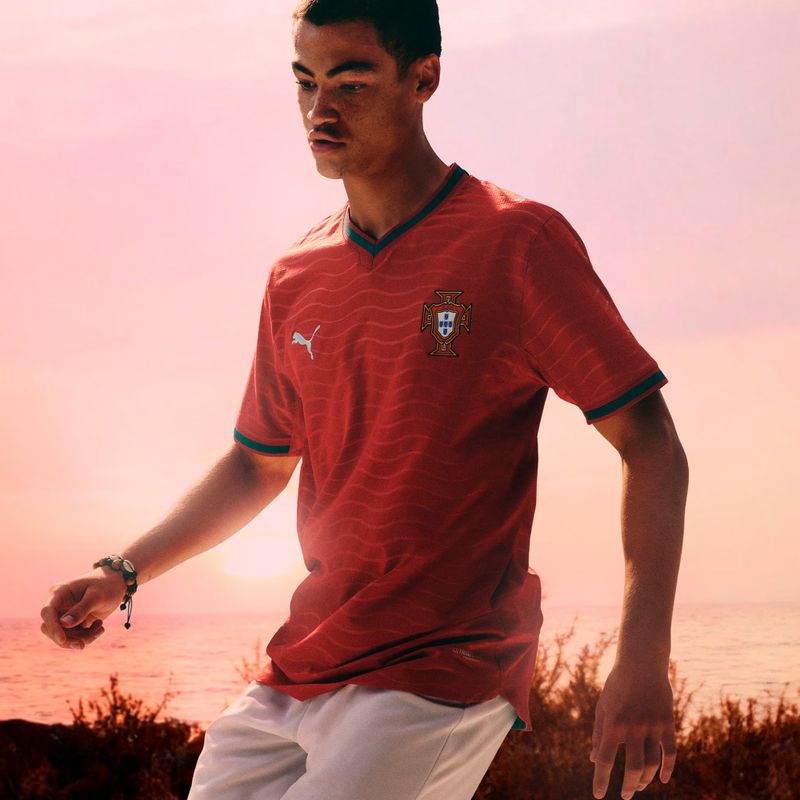 Children's football shirt PUMA FPF Portugal Home Jersey Replica Club Jr red/green 6