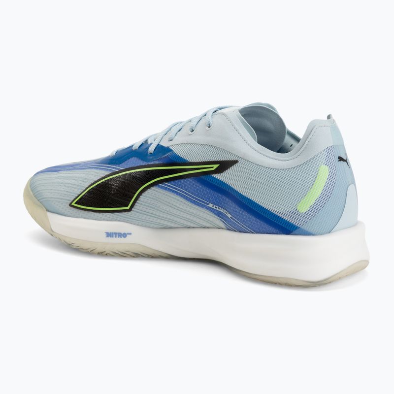 Handball shoes PUMA Accelerate Nitro SQD 5 aqua glow/puma black/green glare/royal sapphire 3