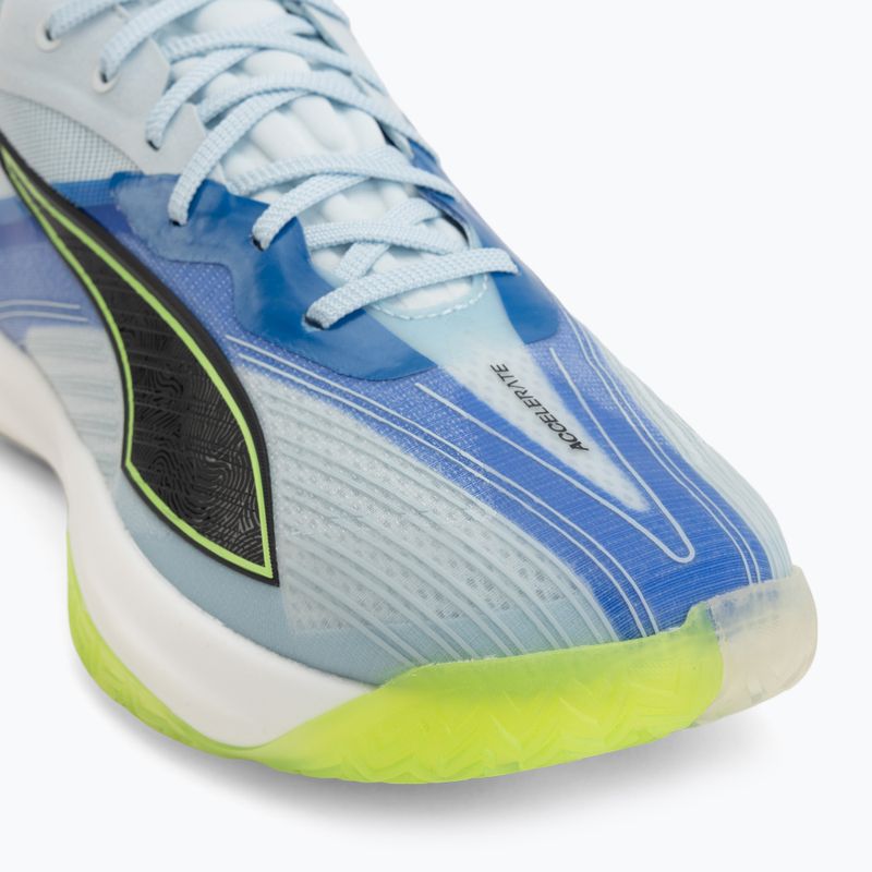 Handball shoes PUMA Accelerate Nitro SQD 5 aqua glow/puma black/green glare/royal sapphire 7