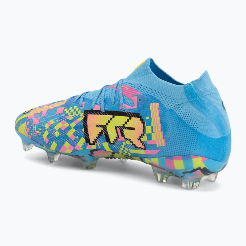 Football boots PUMA Future 9 Ultimate Advanced Level FG puma white/blue glimmer/pink glimmer/yellow alert 3