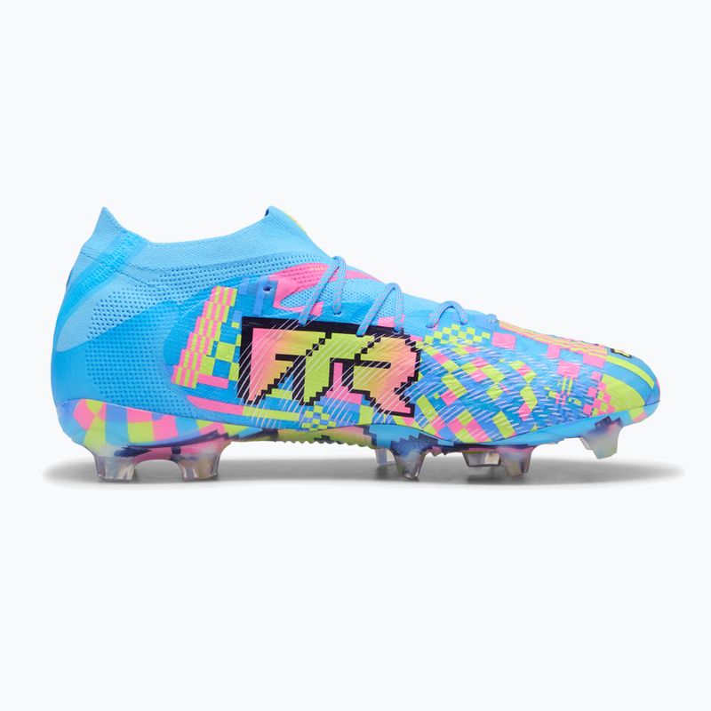 Football boots PUMA Future 9 Ultimate Advanced Level FG puma white/blue glimmer/pink glimmer/yellow alert 2