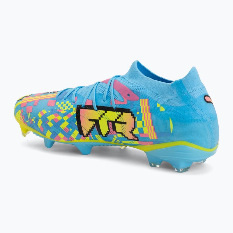 Football boots PUMA Future 9 Match Advanced Level FG/AG puma white/blue glimmer/pink glimmer/yellow alert 3