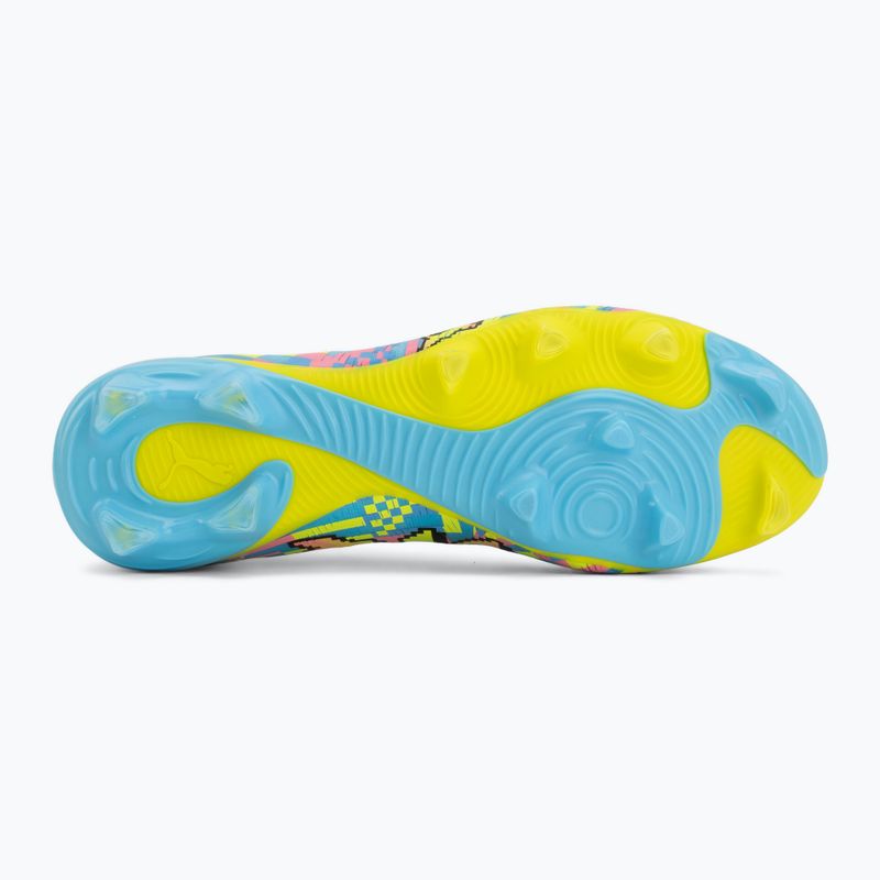 Football boots PUMA Future 9 Match Advanced Level FG/AG puma white/blue glimmer/pink glimmer/yellow alert 4