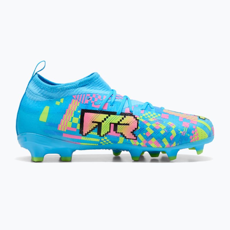 Children's football boots PUMA Future 9 Match Advanced Level FG/AG Jr puma white/blue glimmer/pink glimmer/yellow alert 2