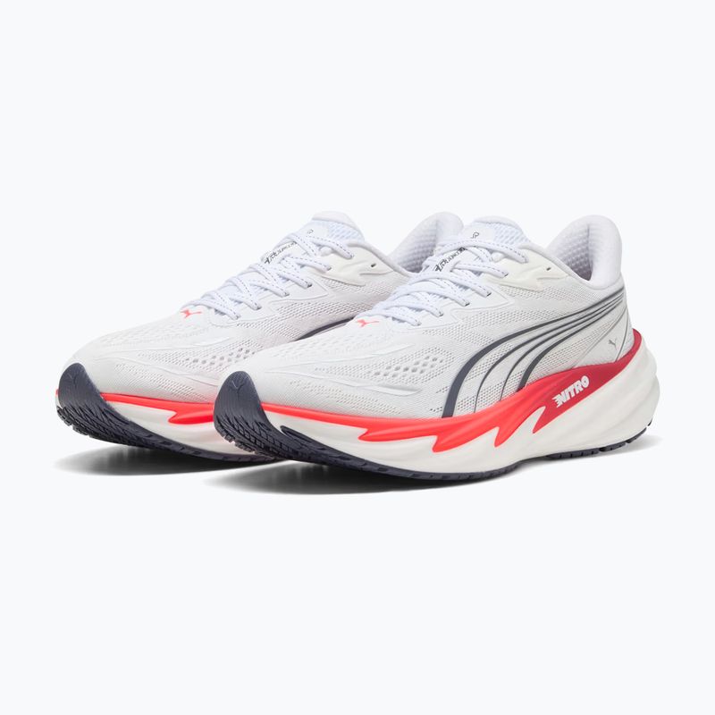 Men's running shoes Puma Velocity Nitro 5 puma white/ultra red 3