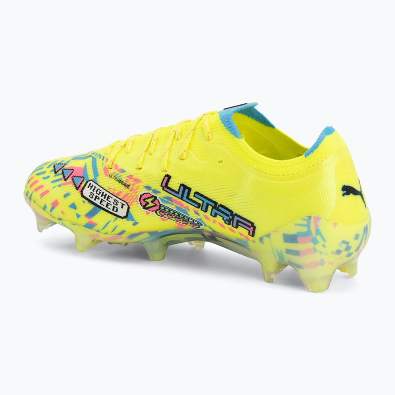 Football boots PUMA Ultra Nitro 7 Ultimate Advanced Level FG puma white/blue glimmer/pink glimmer/yellow alert 3