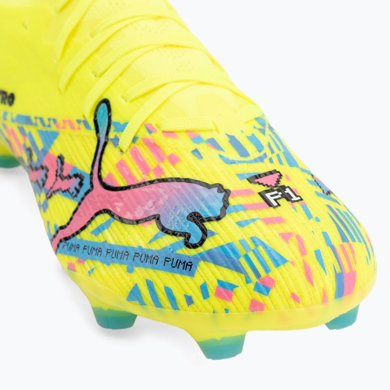 Football boots PUMA Ultra Nitro 7 Match Advanced Level FG/AG puma white/blue glimmer/pink glimmer/yellow alert 7