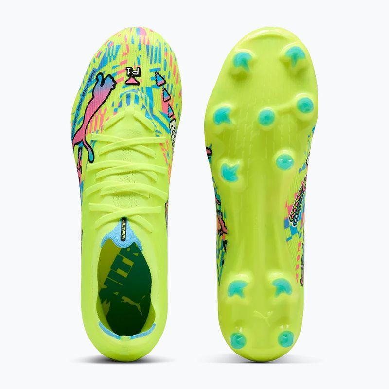 Football boots PUMA Ultra Nitro 7 Match Advanced Level FG/AG puma white/blue glimmer/pink glimmer/yellow alert 3