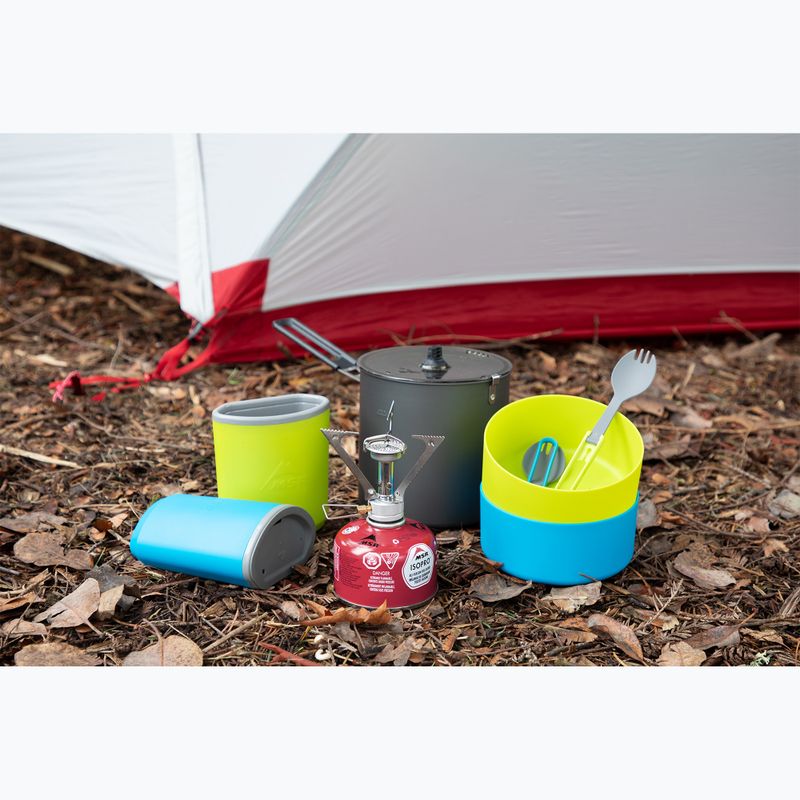 MSR 2 Person Mess blue/ fluo green hiking cookware set 5