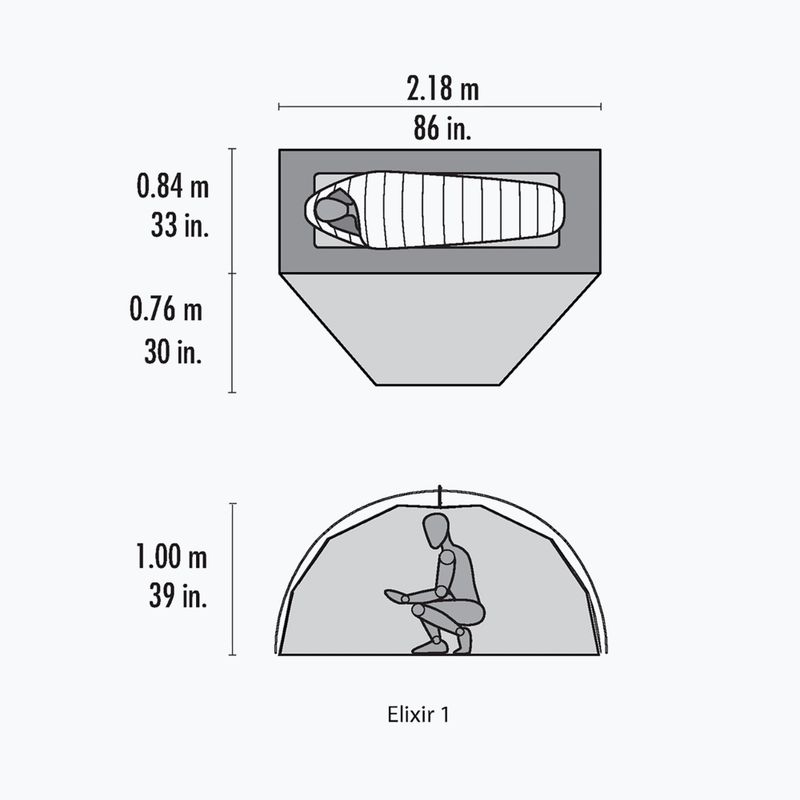MSR Elixir 1 grey 1-person trekking tent 9