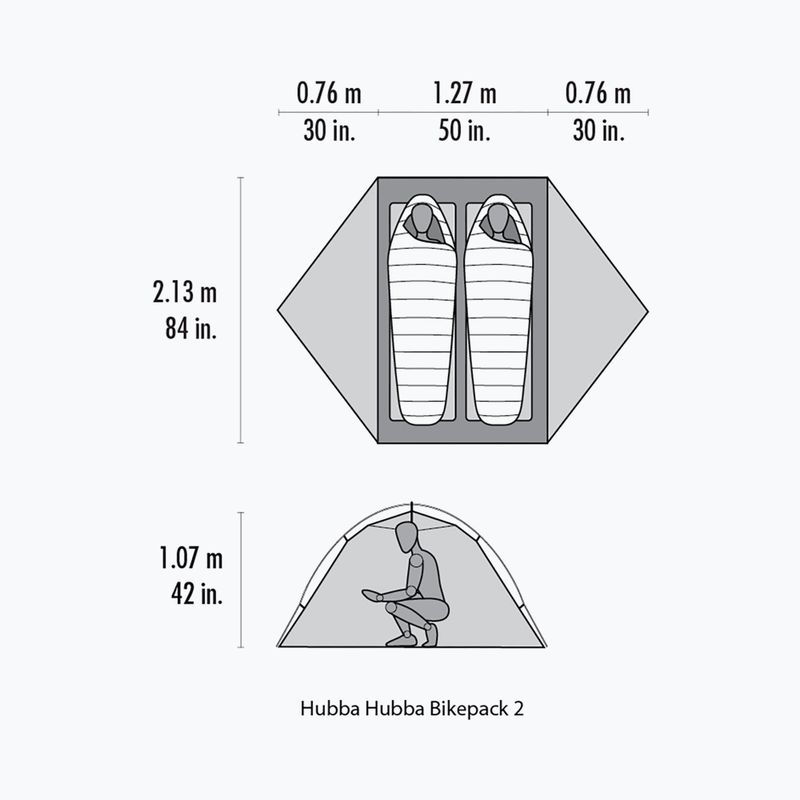 MSR Hubba Hubba Bikepack 2 person trekking tent green 17