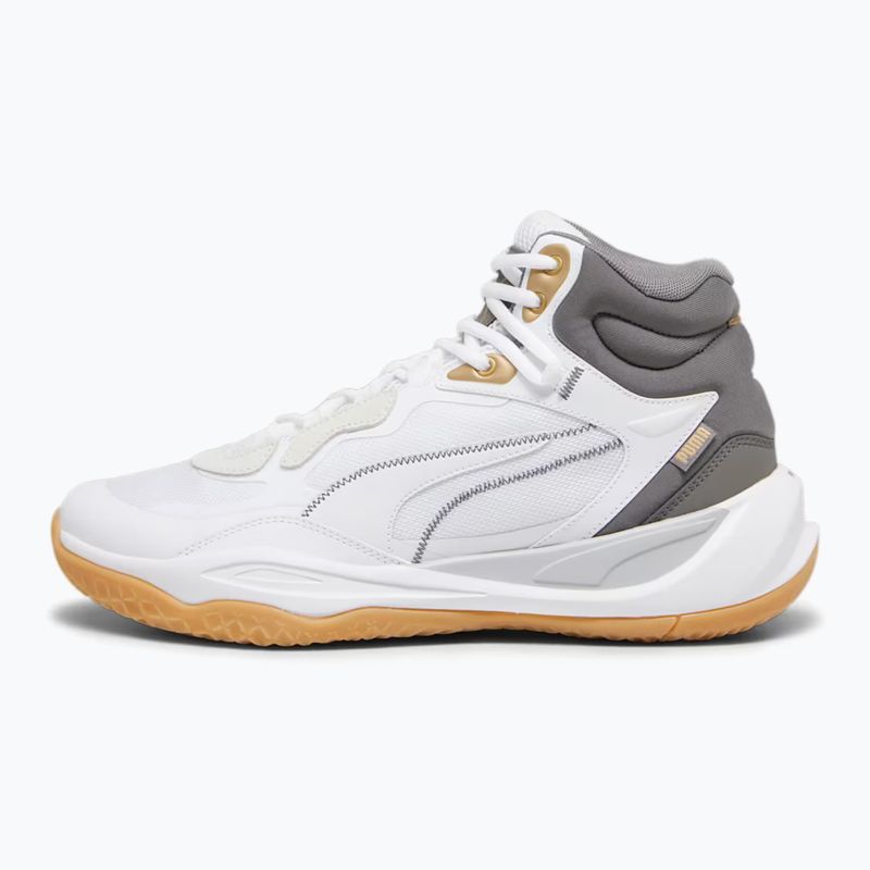 Men's basketball shoes PUMA Playmaker Pro Mid Trophies ash gray/cast iron/puma gold 7