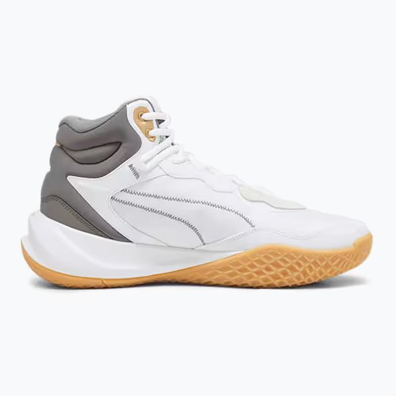 Men's basketball shoes PUMA Playmaker Pro Mid Trophies ash gray/cast iron/puma gold 9