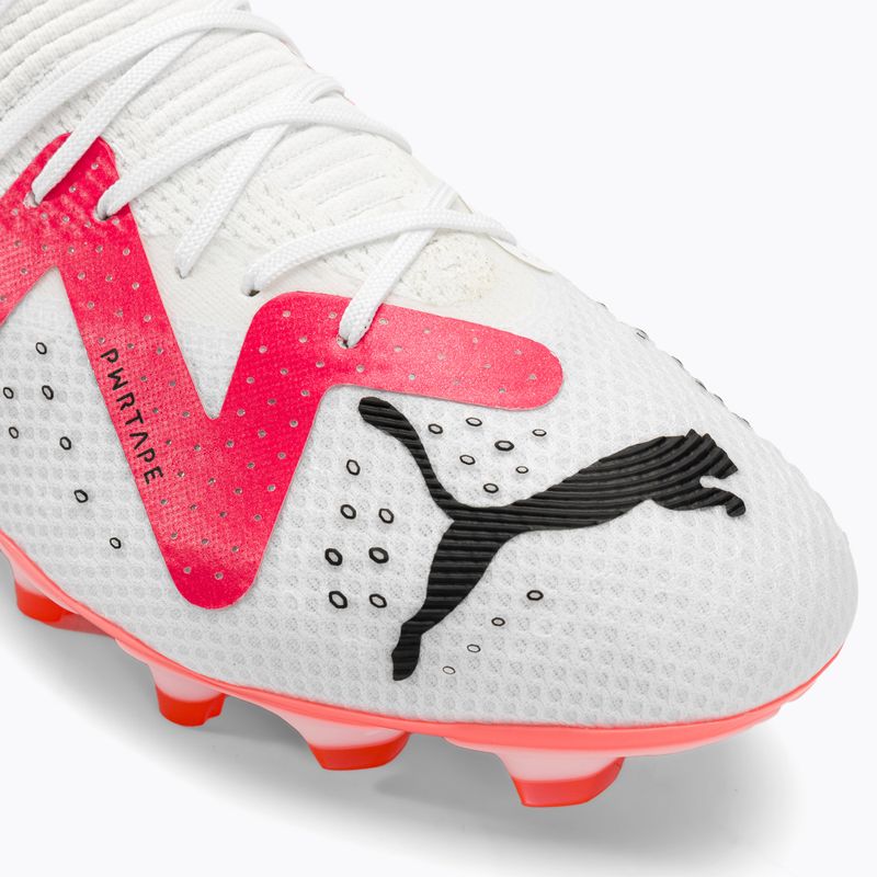 Men's football boots PUMA Future Pro FG/AG puma white/puma black/fire orchid 9