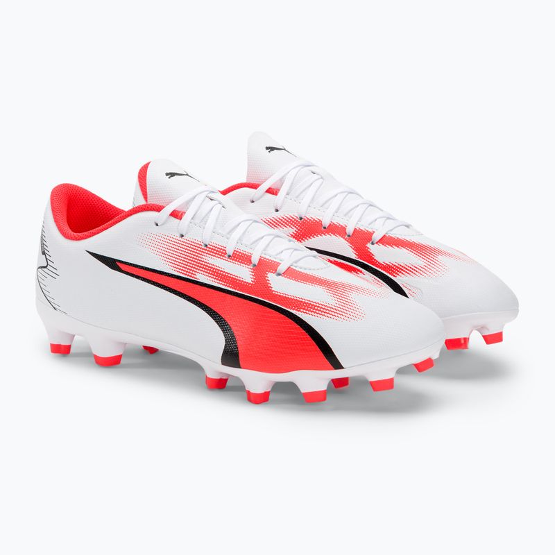 Men's football boots PUMA Ultra Play FG/AG puma white/puma black/fire orchid 4