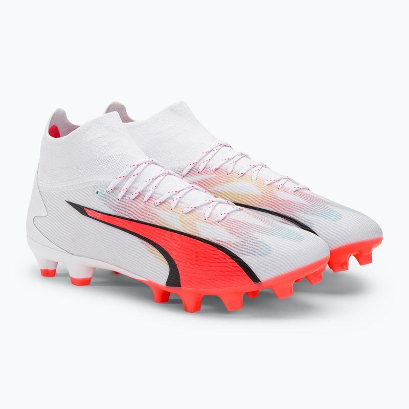 Men's football boots PUMA Ultra Pro FG/AG puma white/puma black/fire orchid 4