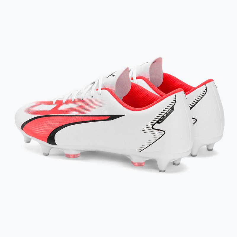 Men's PUMA Ultra Play MXSG football boots puma white/puma black/fire orchid 3
